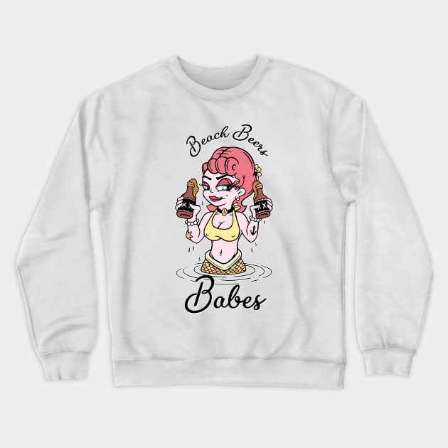 Beach, Beers and Babes (Colour) Crewneck Sweatshirt by Woah_Jonny